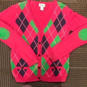 Lilly Pulitzer argyle cardigan. Girls 12
